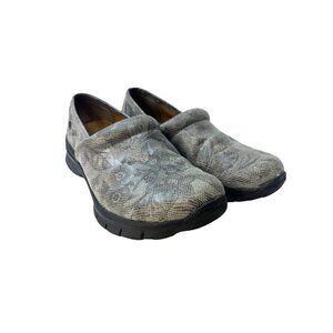 Nurse Mates Libbey Slip On Clogs Grey Ladies Size 9.5M Medical Restaurant Mules